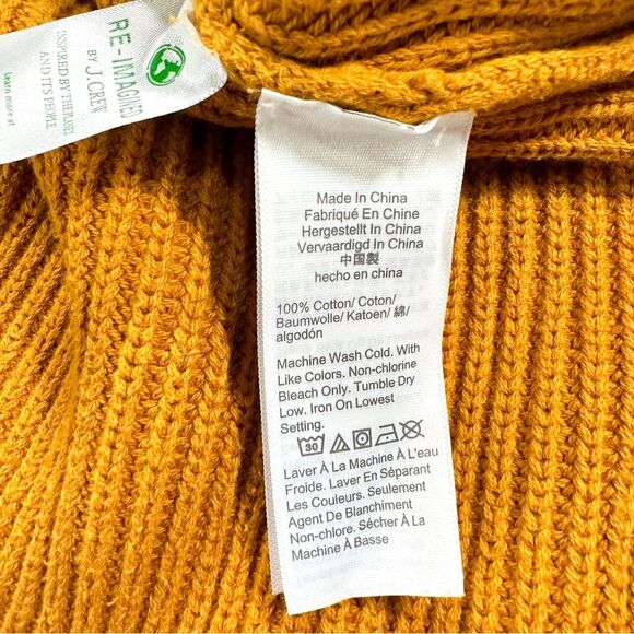 J Crew High Low Hem Cotton V-Neck Cable Knit Tunic Sweater - Picture 9 of 12